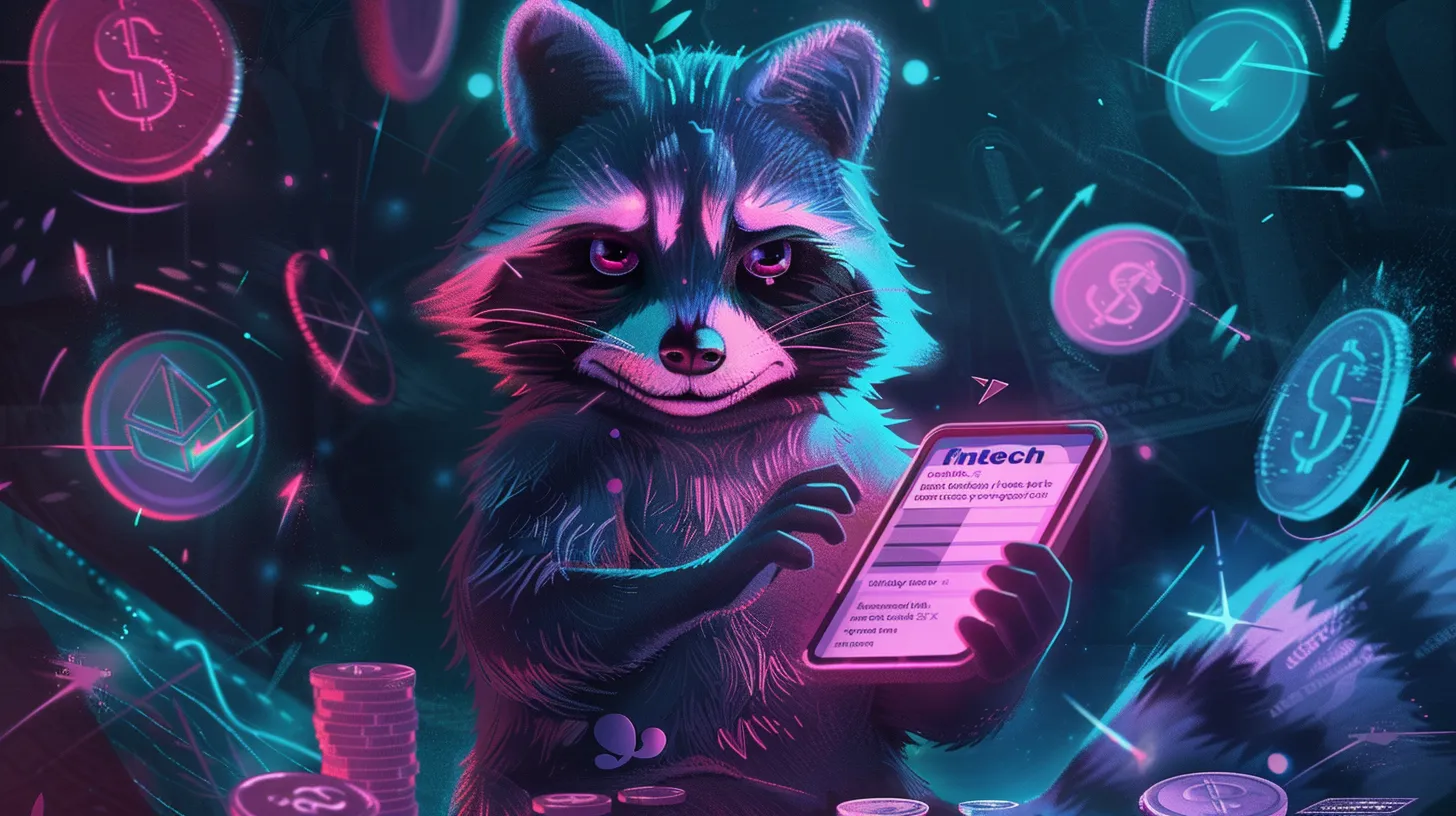 Bank-See — a dark, editorial financial-literacy app for teens hosted by a raccoon mascot
