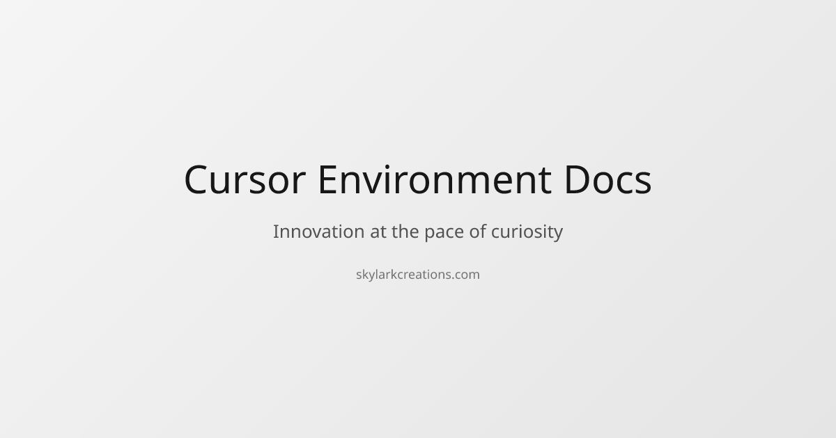 Cursor Environment Docs - Auto-Updating AI Context System | Skylark ...